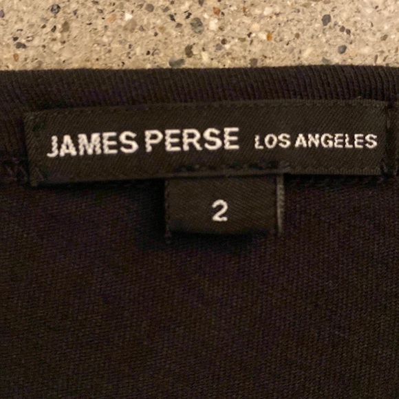 James Perse Jersey back and sleeve with woven front top - Picture 2 of 5